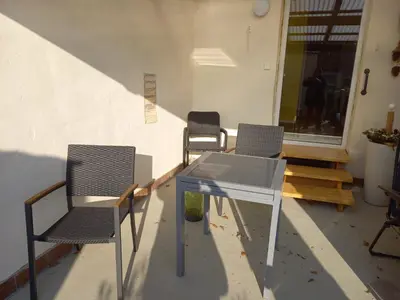 Ein Sitzbereich in der Unterkunft Falkennest-lu