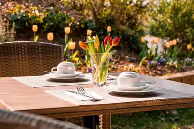 Ein Garten an der Unterkunft Frühstückspension Christinenhof