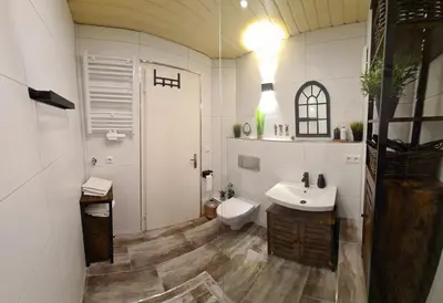 Ein Badezimmer in der Unterkunft Gemütlich mit Blick auf die Burg.Autobahnanbindung
