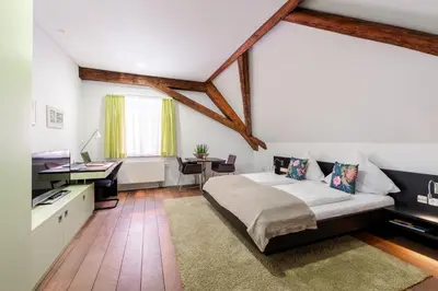 Ein Bett oder Betten in einem Zimmer der Unterkunft Buhlsche Mühle