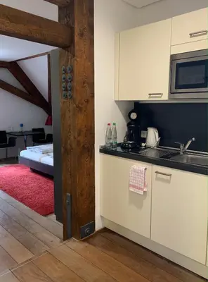 Küche/Küchenzeile in der Unterkunft Buhlsche Mühle