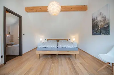 Ein Bett oder Betten in einem Zimmer der Unterkunft Lang´s Ferienhaus im Weschnitztal