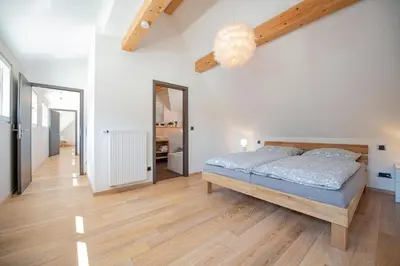 Ein Bett oder Betten in einem Zimmer der Unterkunft Lang´s Ferienhaus im Weschnitztal