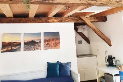 Ein Sitzbereich in der Unterkunft Zentral gelegenes Apartment mit WLAN