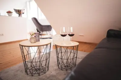 Ein Sitzbereich in der Unterkunft Pfälzer Herzel