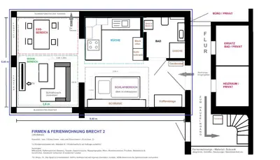 Grundriss der Unterkunft Firmen & Ferienwohnung Brecht 2