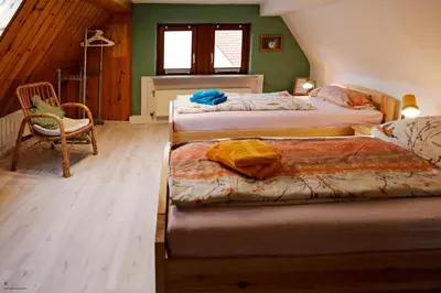 Ein Bett oder Betten in einem Zimmer der Unterkunft Gemütliches Stadthaus im Herzen der Altstadt