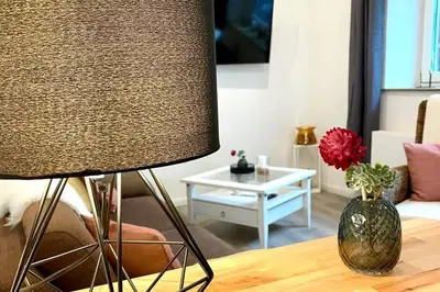 Ein Sitzbereich in der Unterkunft Zentral gelegene Ferienwohnung im Herzen der Pfalz