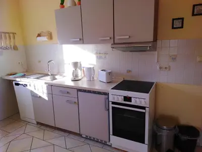 Küche/Küchenzeile in der Unterkunft Ferienwohnung Am Lindenrain
