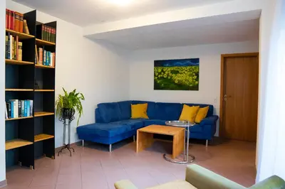 Ein Sitzbereich in der Unterkunft Ferienwohnung grüne Oase
