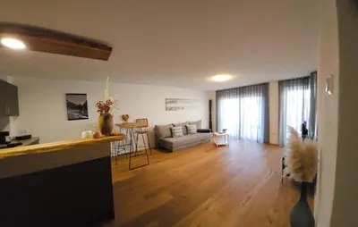 Ein Sitzbereich in der Unterkunft Modernes Apartment