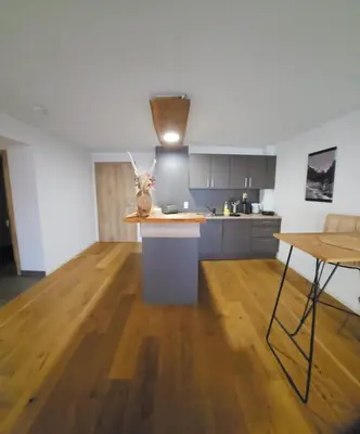 Küche/Küchenzeile in der Unterkunft Modernes Apartment
