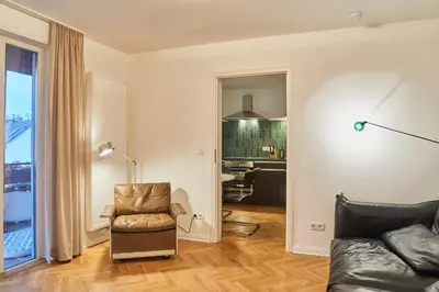 Ein Sitzbereich in der Unterkunft Gemütliche Wohnung mit Balkon