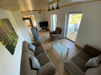 Ein Sitzbereich in der Unterkunft Grimm´s Landhaus
