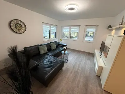 Ein Sitzbereich in der Unterkunft Ferienwohnung Bachmann