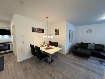 Ein Sitzbereich in der Unterkunft Ferienwohnung Bachmann