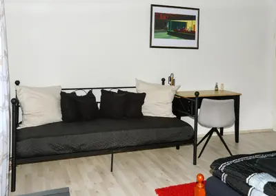 Ein Sitzbereich in der Unterkunft Ferienwohnung Jagsthausen