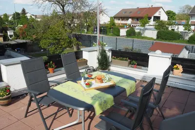 Ein Balkon oder eine Terrasse in der Unterkunft Hortensie Speyer