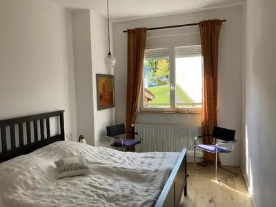 Ein Bett oder Betten in einem Zimmer der Unterkunft Gästewohnung Mosbach