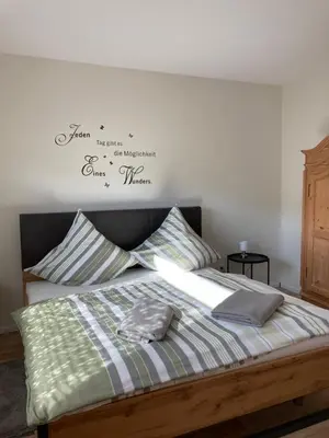 Ein Bett oder Betten in einem Zimmer der Unterkunft Apartment Panoramablick