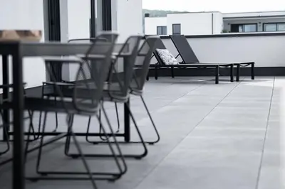 Ein Balkon oder eine Terrasse in der Unterkunft Prime Park Penthouse Aschaffenburg