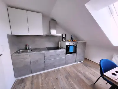 Küche/Küchenzeile in der Unterkunft Stengels Sekt Appartements
