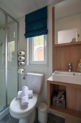 Ein Badezimmer in der Unterkunft Iguana - Das Tiny Haus am Reptilienzoo Reptilium