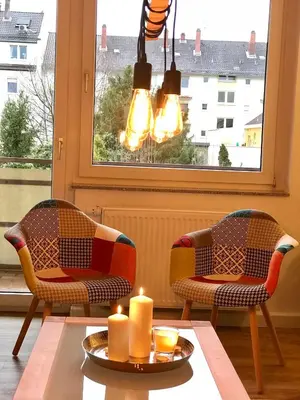 Ein Sitzbereich in der Unterkunft Homy 1BR plus Sofabed Business Apart - Near BASF - Super fast Wifi - Free Parking