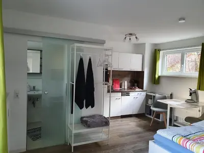 Küche/Küchenzeile in der Unterkunft Ferienwohnung Raiffeisenstraße - Obernburg