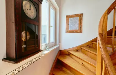 Ein Bett oder Betten in einem Zimmer der Unterkunft Ferienhaus CASA PI mit Gemeinschaftgarten