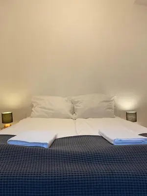 Ein Bett oder Betten in einem Zimmer der Unterkunft Lux Apartment near Frankfurt!
