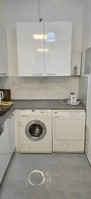 Küche/Küchenzeile in der Unterkunft Monteur und Messewohnung
