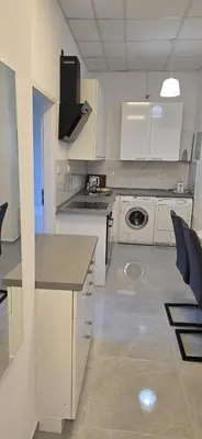 Küche/Küchenzeile in der Unterkunft Monteur und Messewohnung