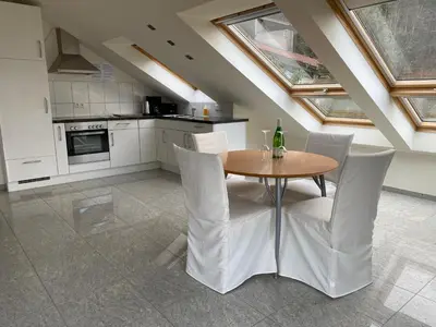 Küche/Küchenzeile in der Unterkunft Ferienwohnung Fernblick Pfalz - mit Sauna