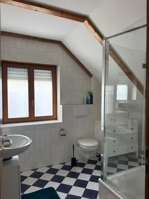 Ein Badezimmer in der Unterkunft FEWO Eggenstein beim KIT