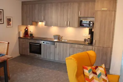Küche/Küchenzeile in der Unterkunft Ferienwohnung Andergasse