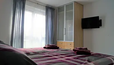 Ein Bett oder Betten in einem Zimmer der Unterkunft Flat11 4-Zi Wohnung Messe Karlsruhe