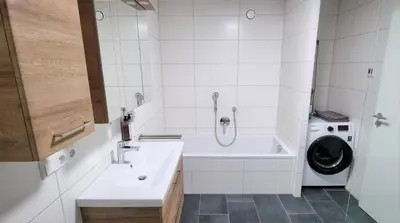 Ein Badezimmer in der Unterkunft Flat11 4-Zi Wohnung Messe Karlsruhe