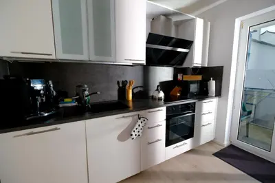 Küche/Küchenzeile in der Unterkunft Maisonette 2