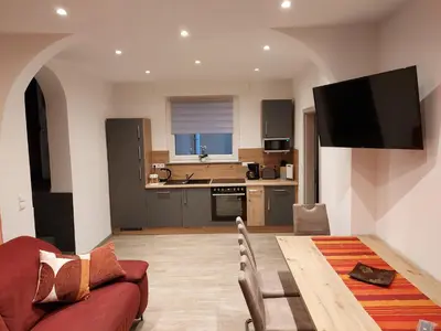 Küche/Küchenzeile in der Unterkunft Ferienwohnung Popp