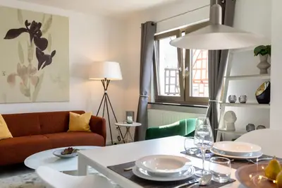 Ein Sitzbereich in der Unterkunft Appartement Champagne