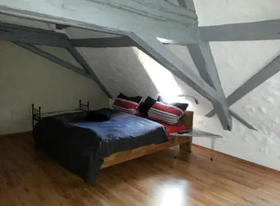 Ein Bett oder Betten in einem Zimmer der Unterkunft Waldblick