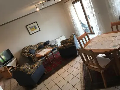 Ein Sitzbereich in der Unterkunft Ferienwohnung Meyer