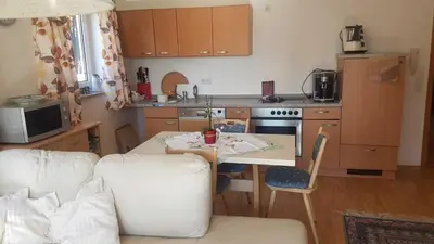 Küche/Küchenzeile in der Unterkunft Georgs Ferienwohnung