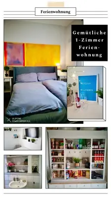 Ein Bett oder Betten in einem Zimmer der Unterkunft Gemütliche 1 Zimmer Ferienwohnung