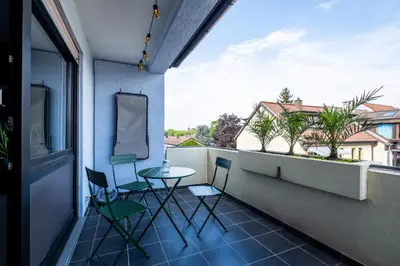 Ein Balkon oder eine Terrasse in der Unterkunft Design Studio Karlsruhe Durlach - Stylisches Apartment 70qm Altstadt