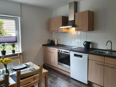 Küche/Küchenzeile in der Unterkunft Ferienwohnung am Schönbach