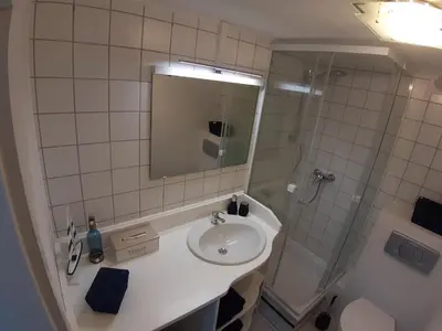 Ein Badezimmer in der Unterkunft Ferienwohnung im schönen Zellertal