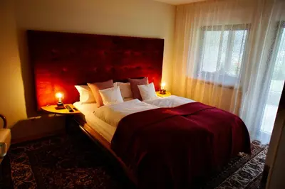 Ein Bett oder Betten in einem Zimmer der Unterkunft Ferienwohnung 4 Burg Freienstein Blick