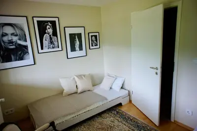 Ein Bett oder Betten in einem Zimmer der Unterkunft Ferienwohnung 4 Burg Freienstein Blick